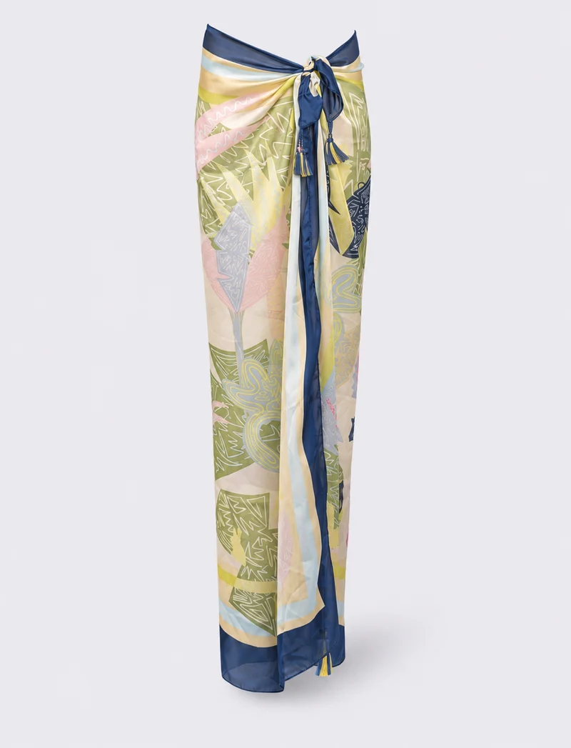 Pareo a fantasia con nappine - Blu