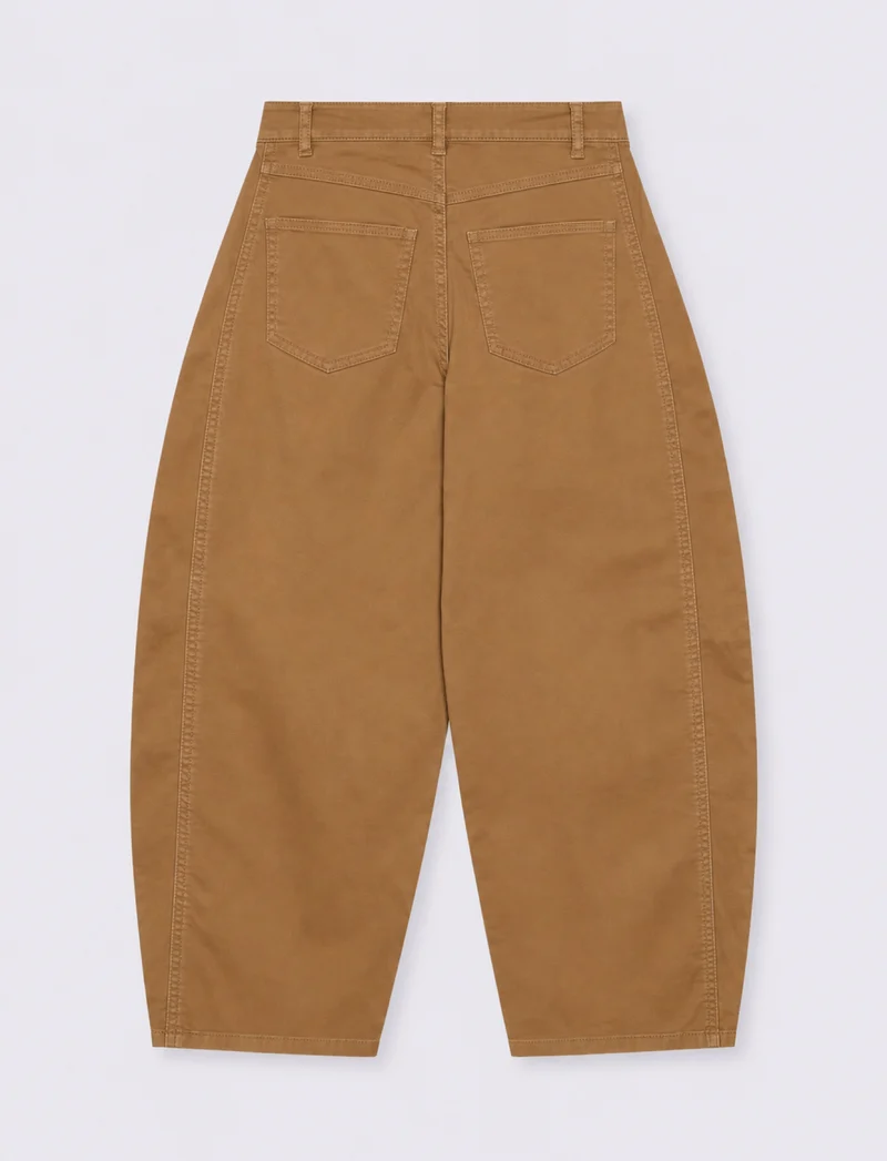Pantalone barrel a vita alta - Cammello