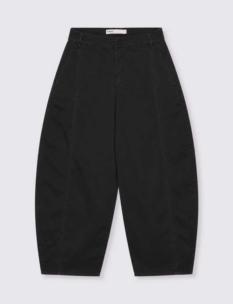 Pantalone barrel a vita alta - Nero