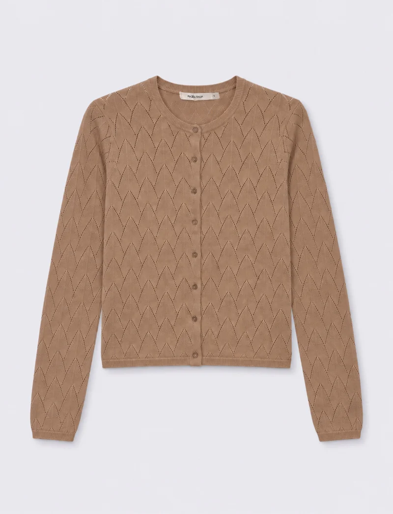 maglia Cardigan basic - Grigio talpa