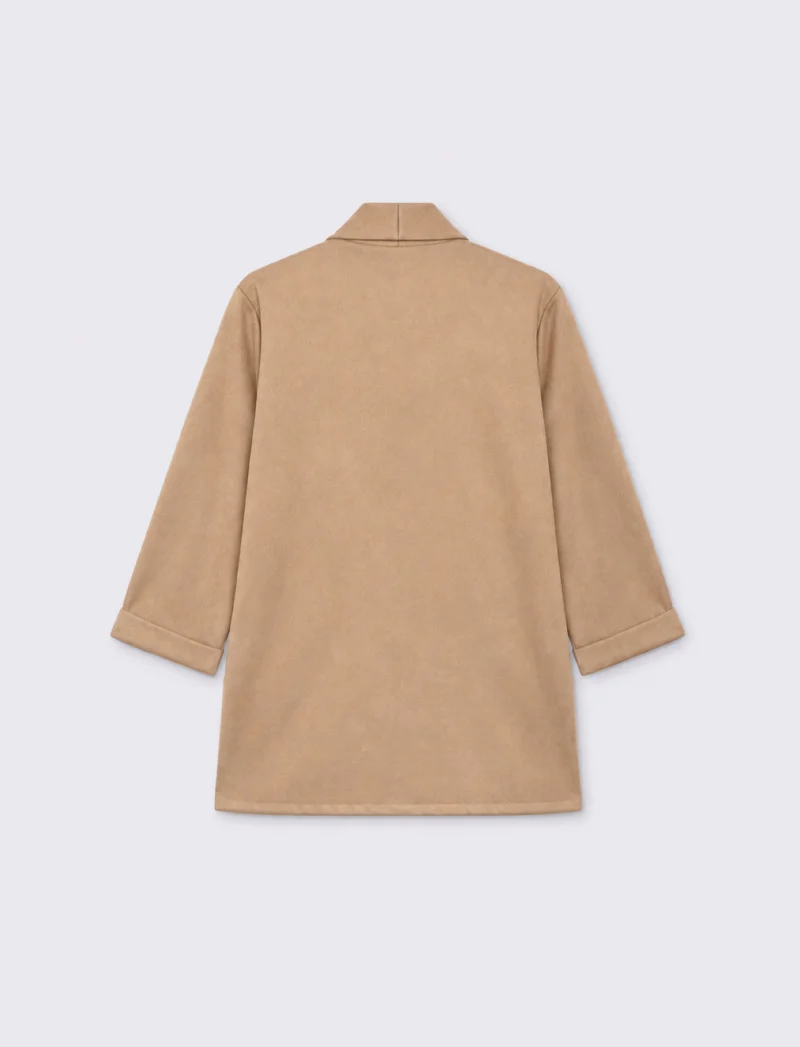 Giacca manica a tre quarti effetto camoscio - Beige