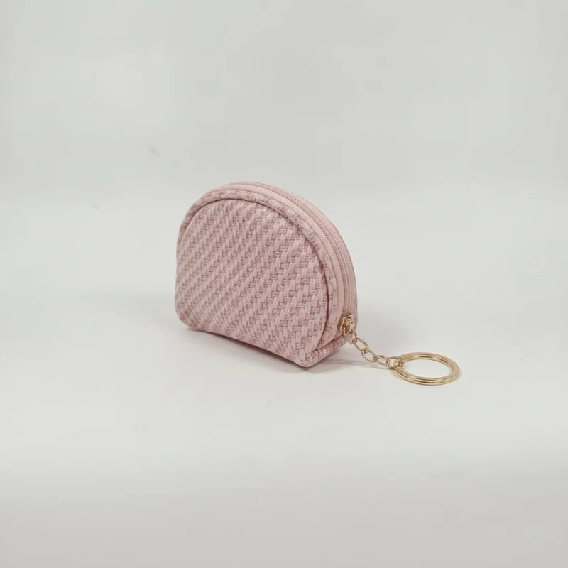Portamonete donna intrecciato - Rosa