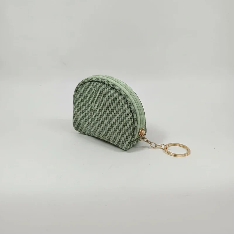 Portamonete donna intrecciato - Verde