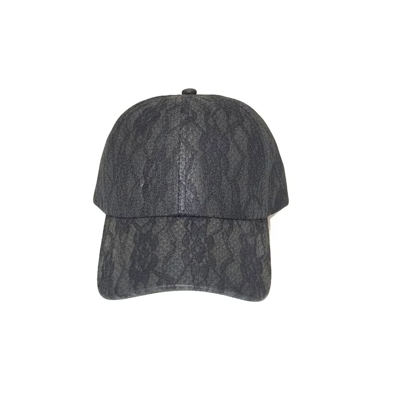 Cappello donna baseball stampa pizzo con visiera - Nero