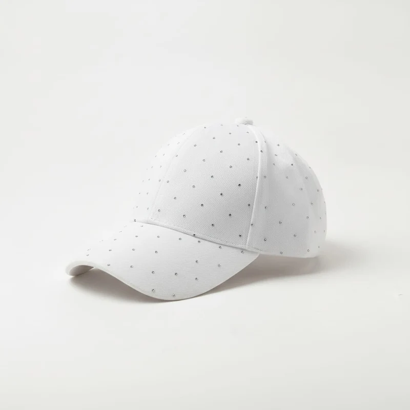 Cappello bambina baseball strass - Bianco