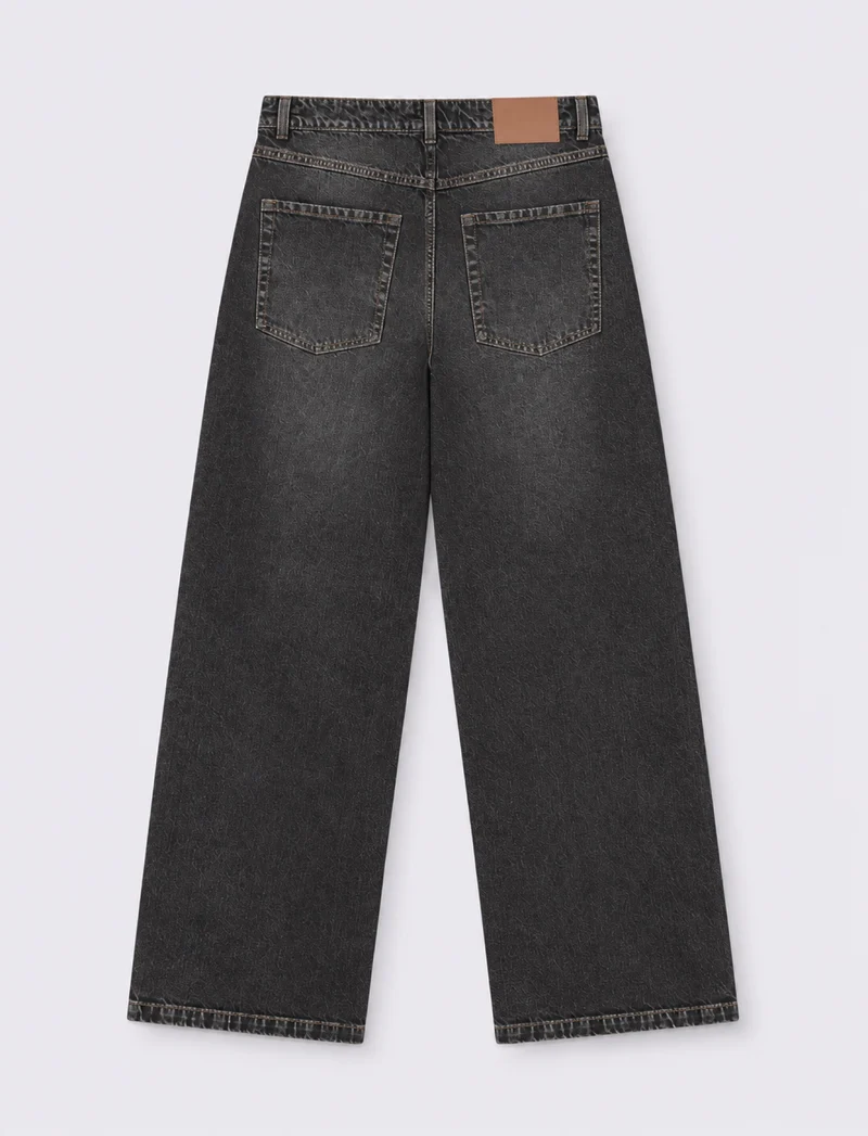 jeans 5 tasceh a gamba larga - Denim