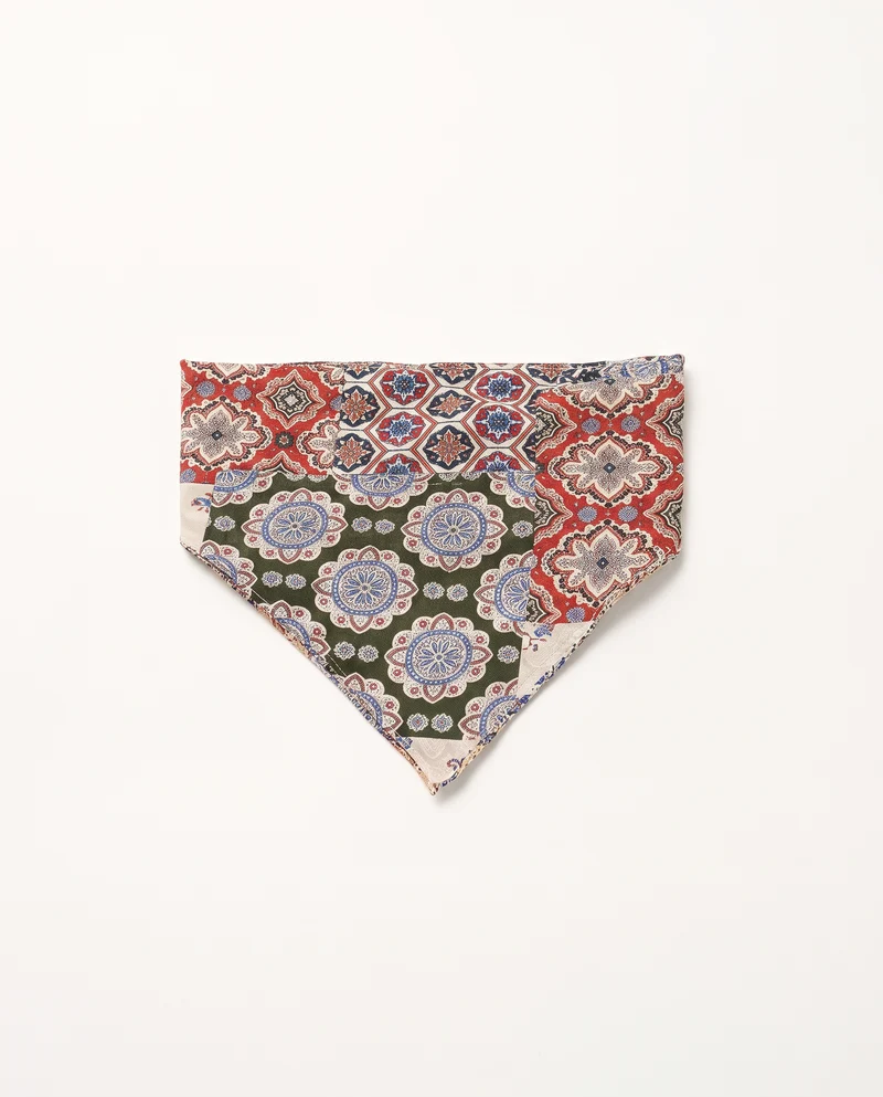 Foulard donna triangolo double face stampato - Verde