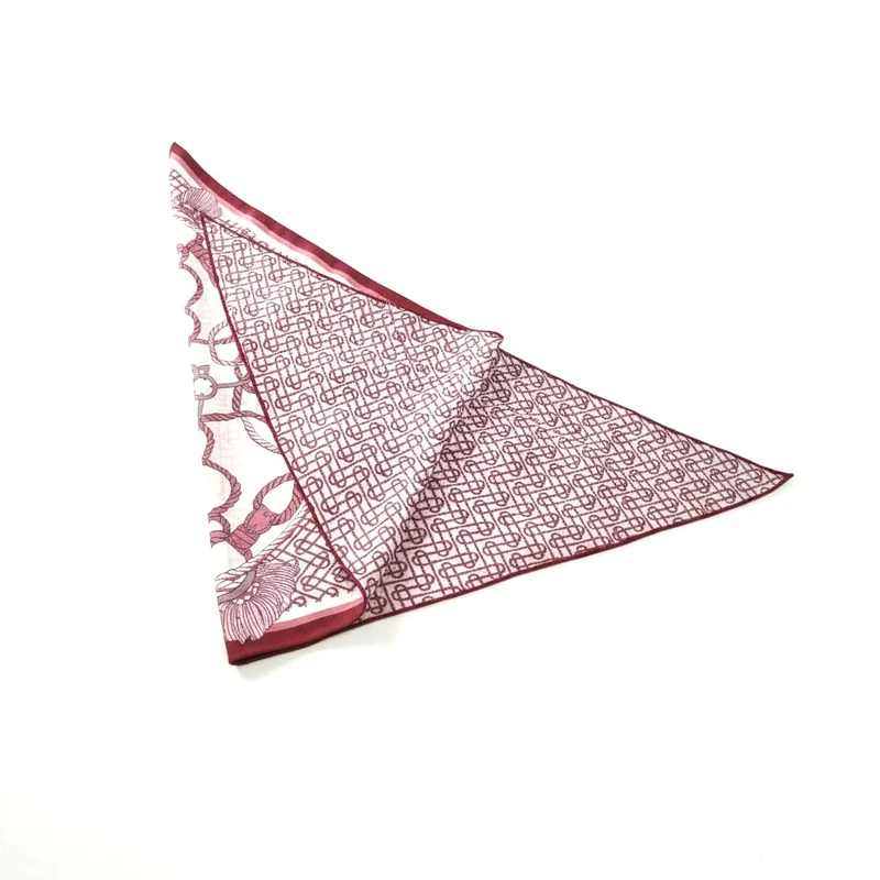 Foulard donna triangolo double face stampato - Bordeaux