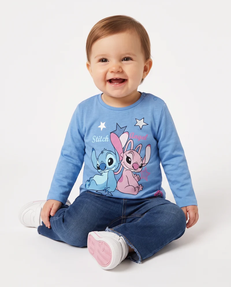 Tshirt Disney Stitch maniche lunghe - Azzurro