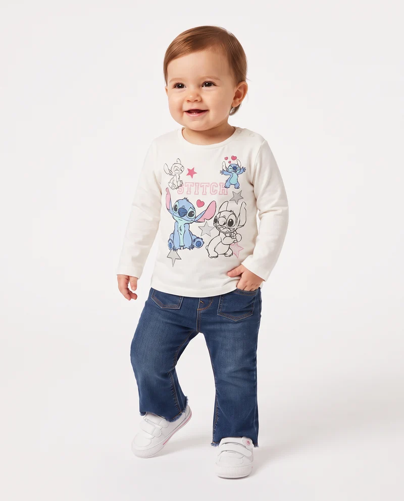 Tshirt Disney Stitch maniche lunghe - Bianco