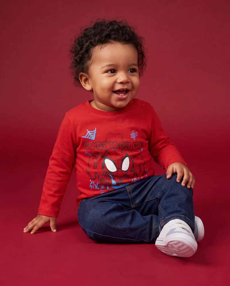 T shirt Spidey manica lunga casual - Rosso