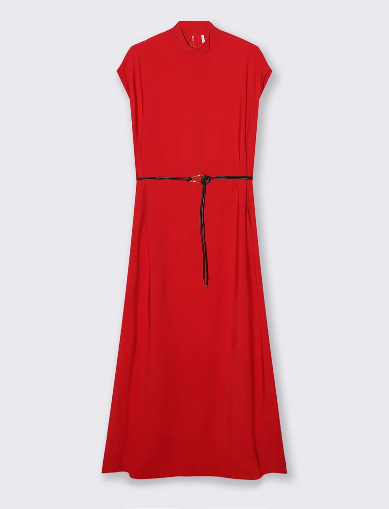 Vestito lungo con collo alto - Aragosta