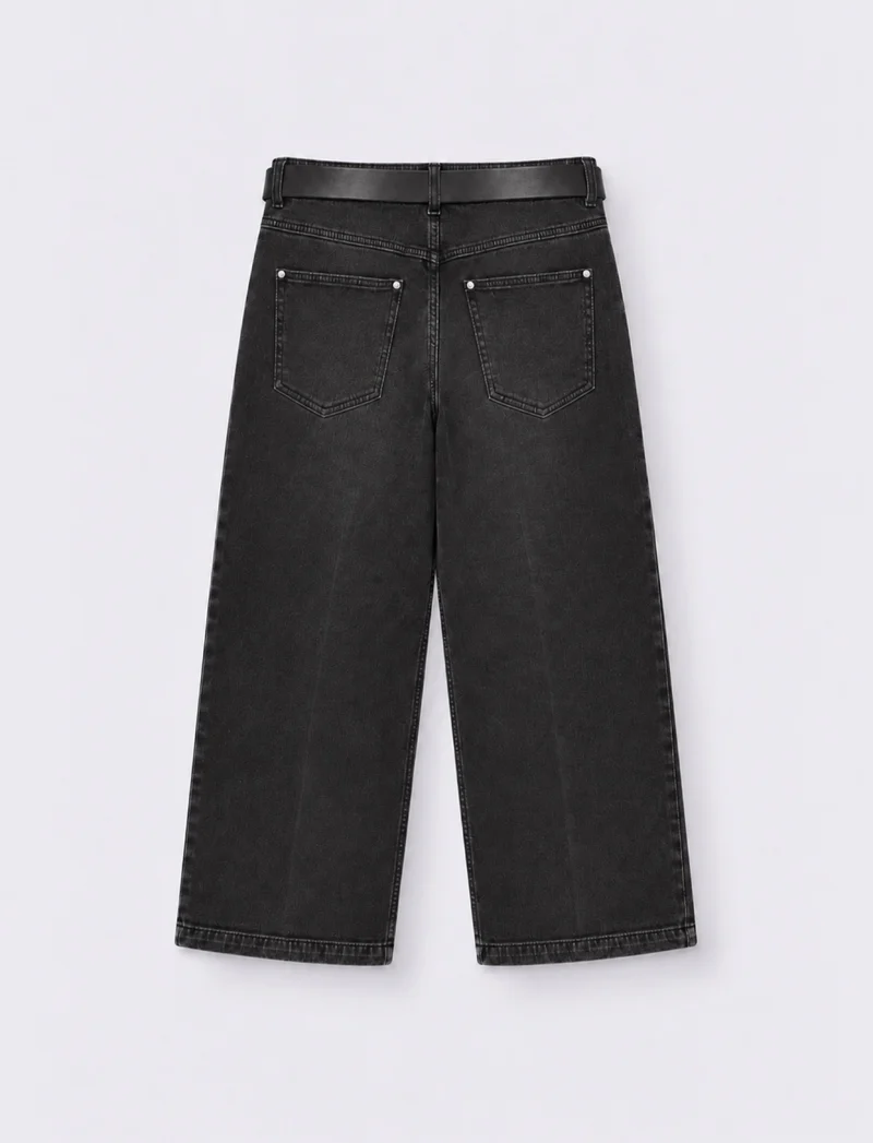 Jeans cinque tasche a vita alta - Nero