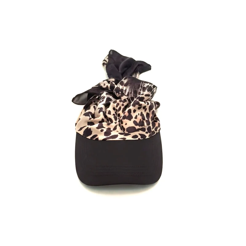 Cappello donna bandana stampato con visiera - Leopardato