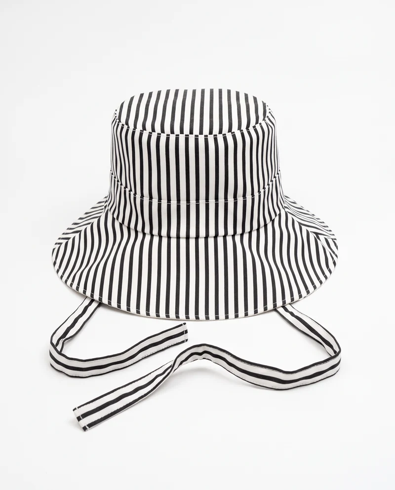 Cappello donna tessuto pescatore double face - Nero