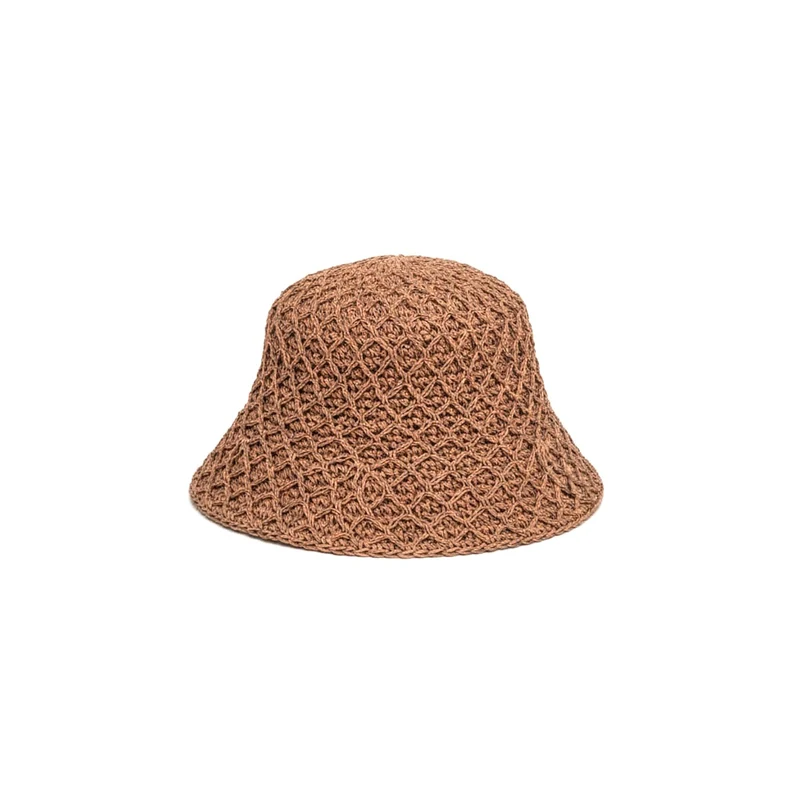 Cappello donna cuffietta crochet basica - Beige