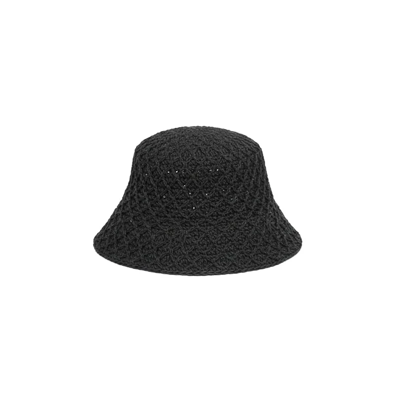 Cappello donna cuffietta crochet basica - Nero