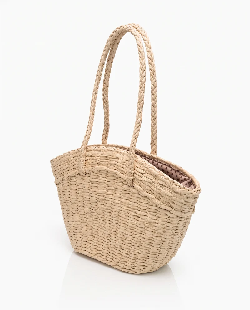 Borsa carta rigida con fodera fantasia - Bianco