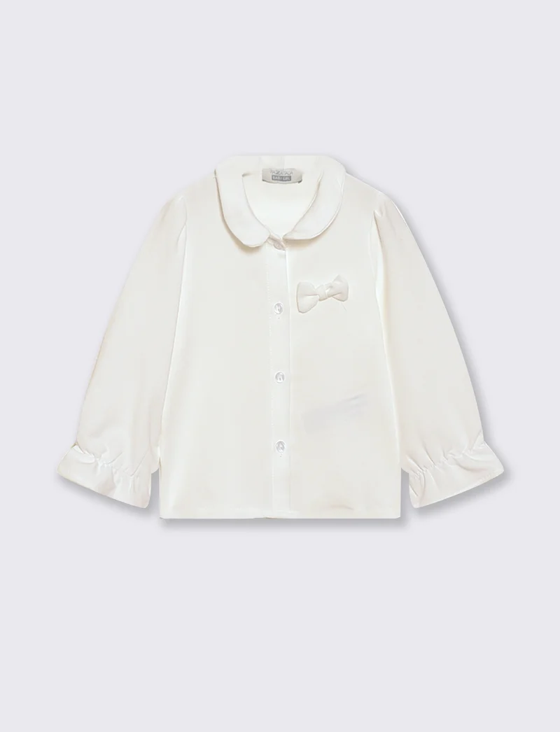 Camicia con fiocchetto - Bianco