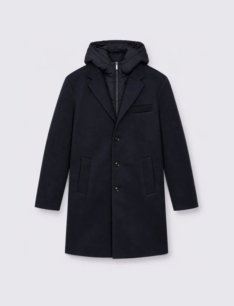 Cappotto finto doppio capo con gilet - Blu