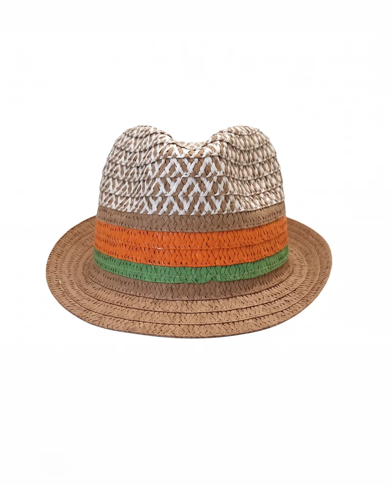 Cappello bambino in paglia bicolor - Beige