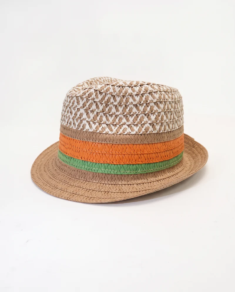 Cappello bambino in paglia bicolor - Beige
