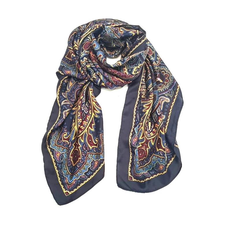 Foulard donna quadrato fantasia 105x105cm - Blu