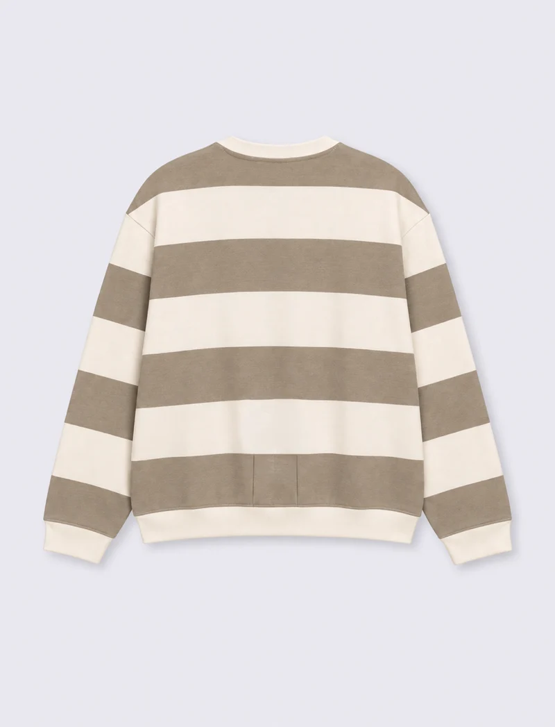 FELPA GIROCOLLO A FASCE - Beige