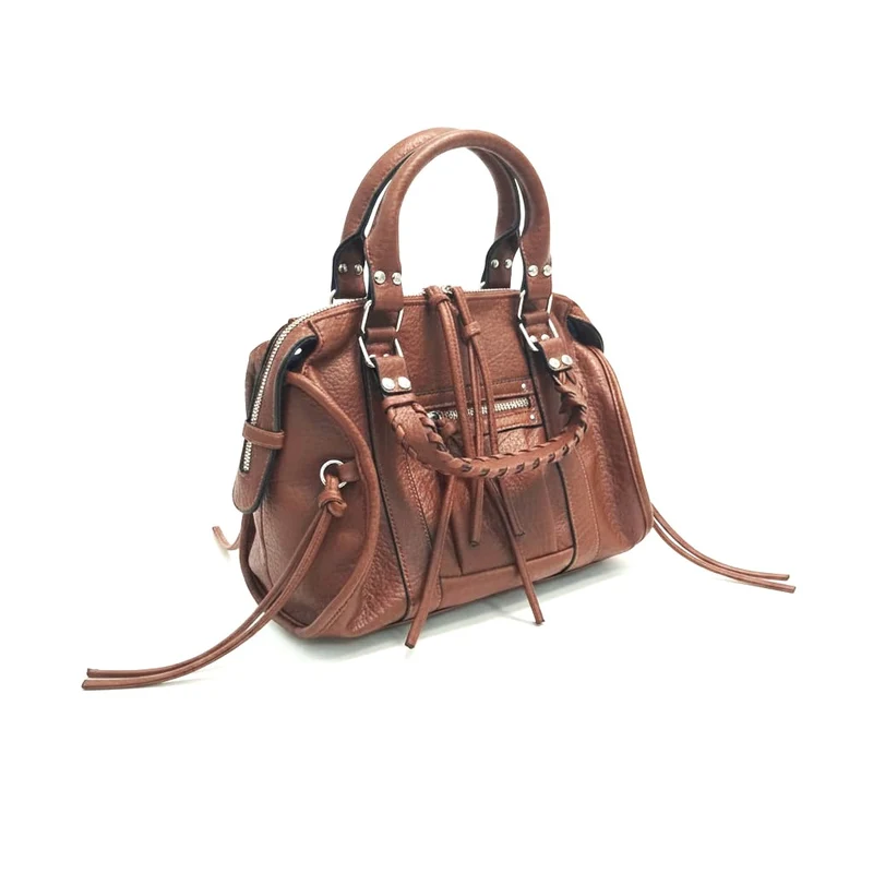 Bauletto con Manici Intrecciati - Marrone