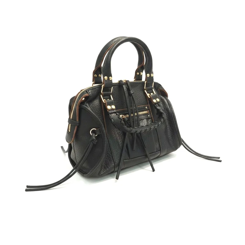 Bauletto con Manici Intrecciati - Nero