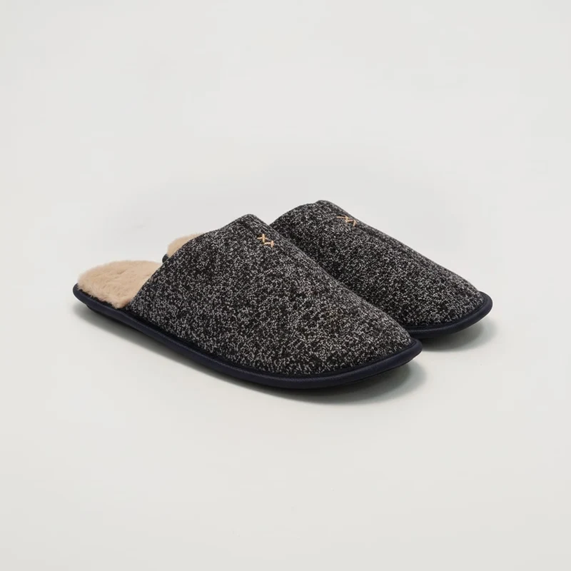 Pantofola da uomo con fodera effetto fur - Blu