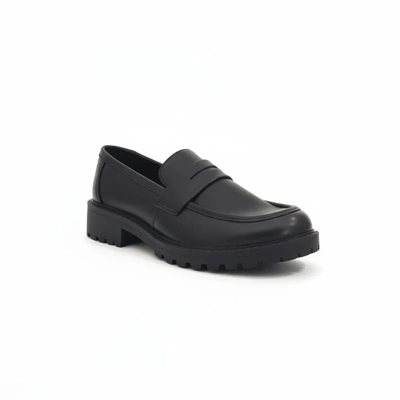 Mocassino in poliuretano nero 30 mm - Nero
