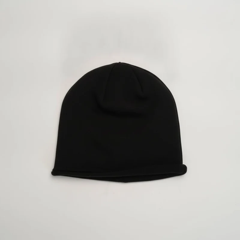 Cappello cuffia in french terry per bambini - Nero