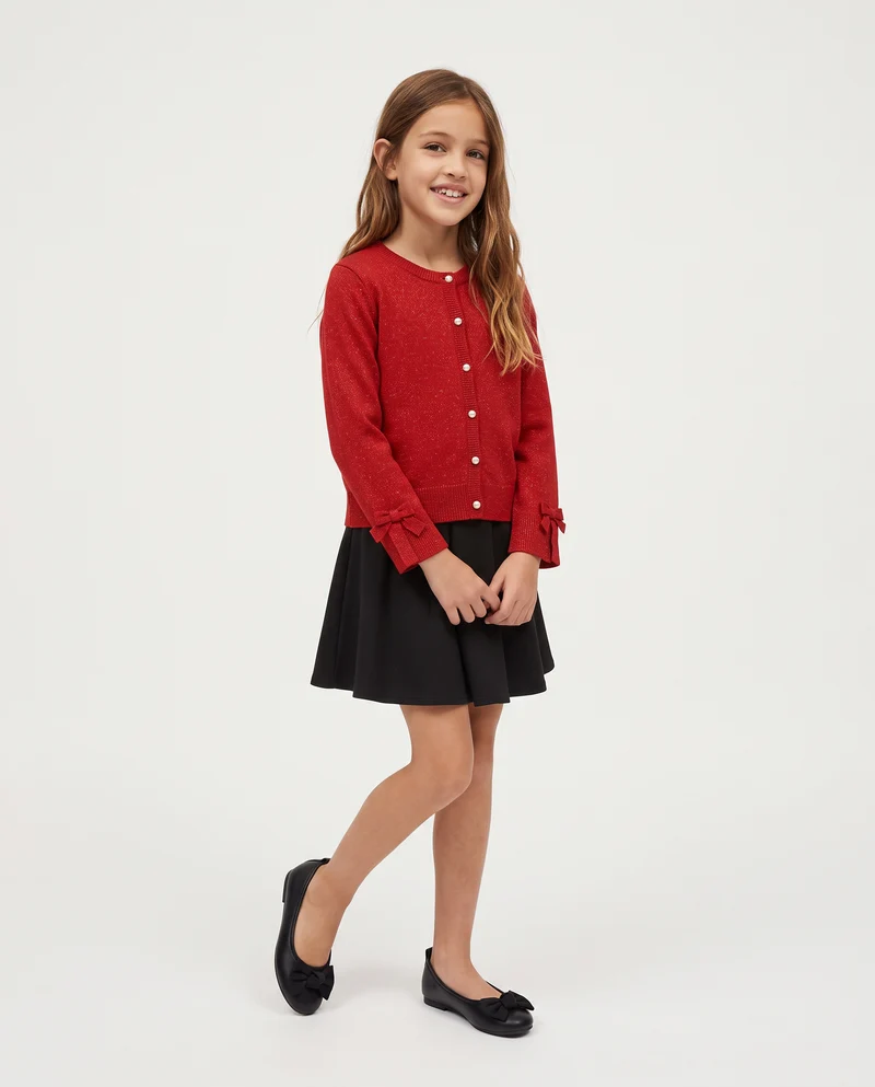 Cardigan brillante per bambina elegante - Rosso