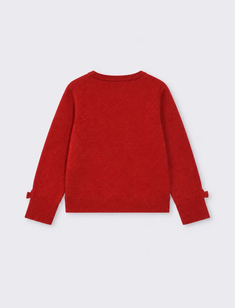 Cardigan brillante per bambina elegante - Rosso