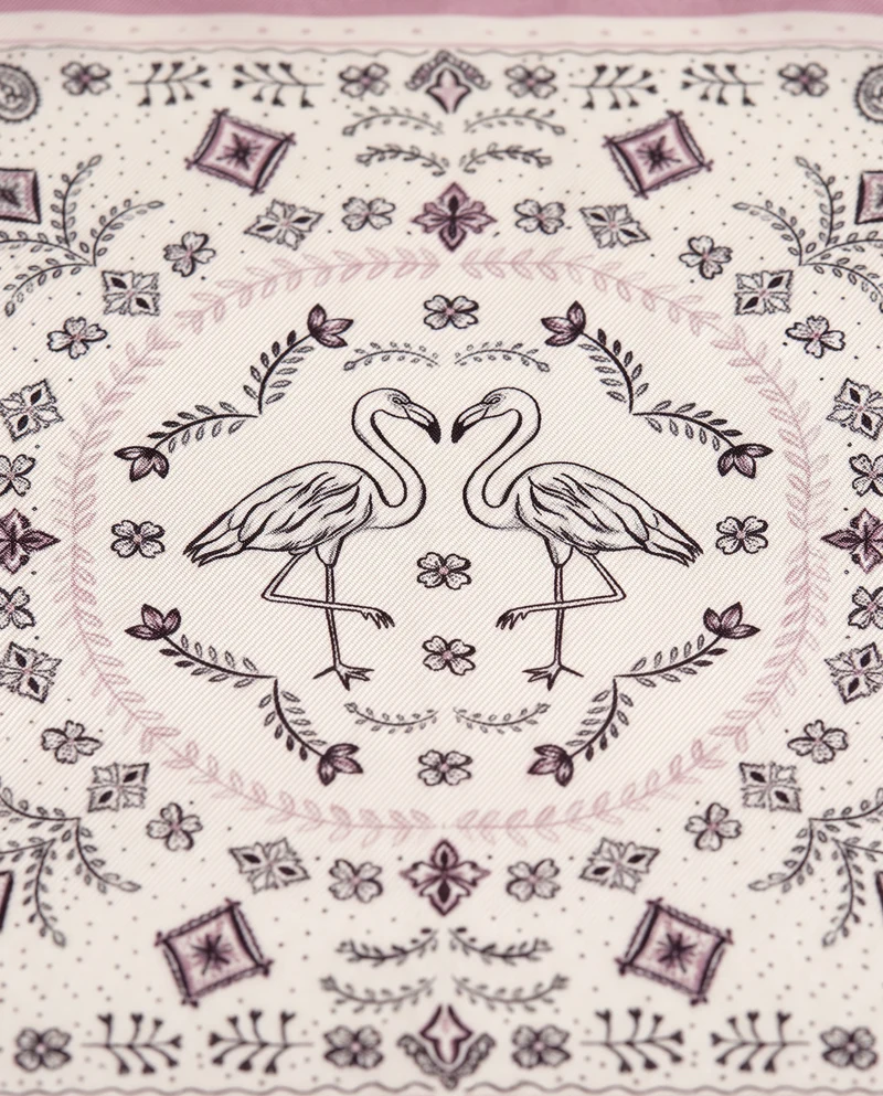 Foulard donna quadrato stampa - Rosa