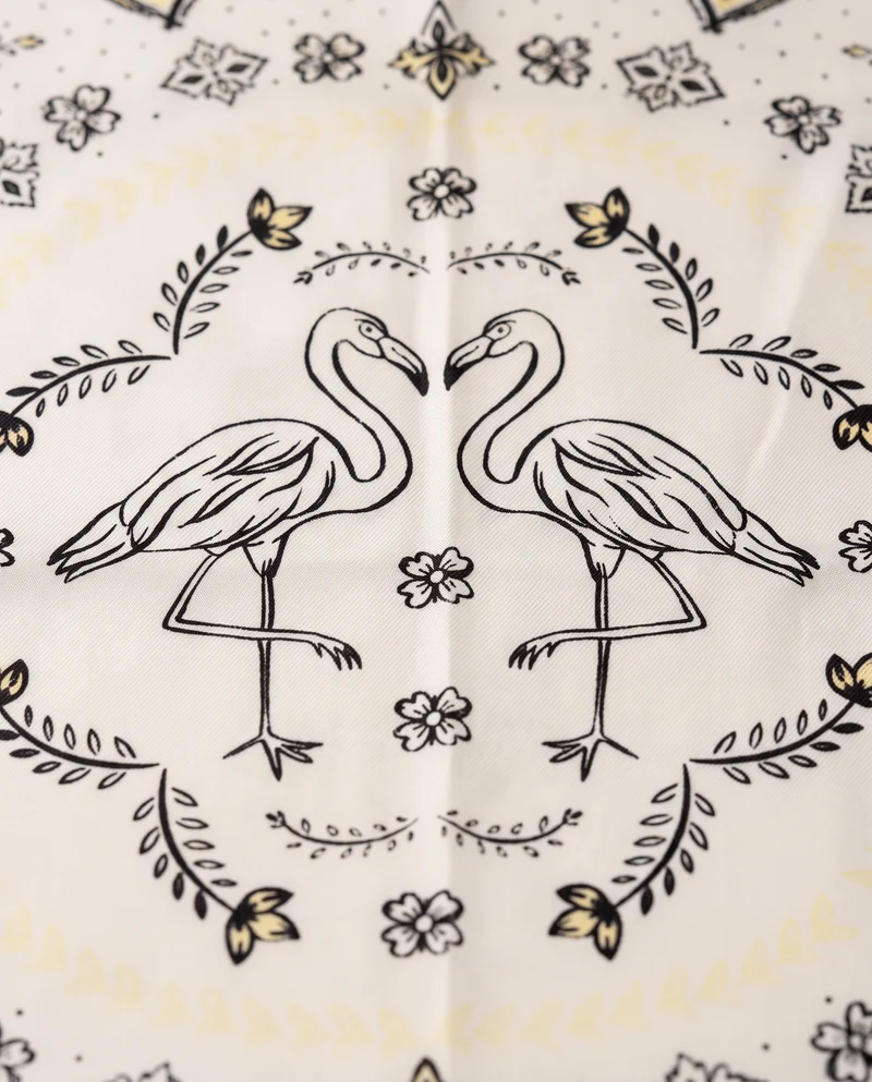 Foulard donna quadrato stampa - Giallo