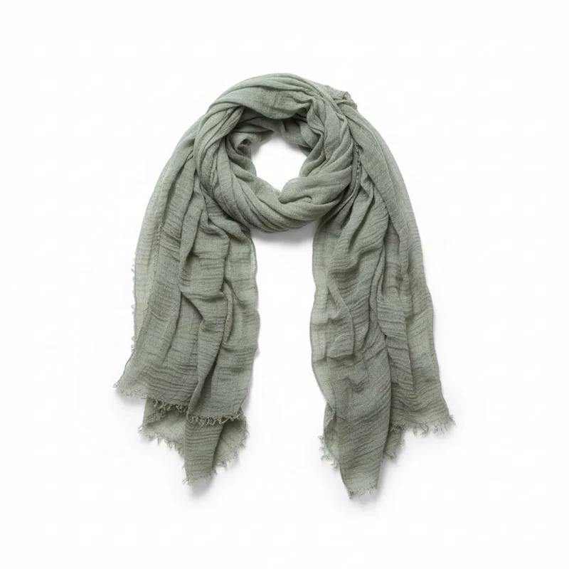 Foulard donna unito sfrangiato - Verde