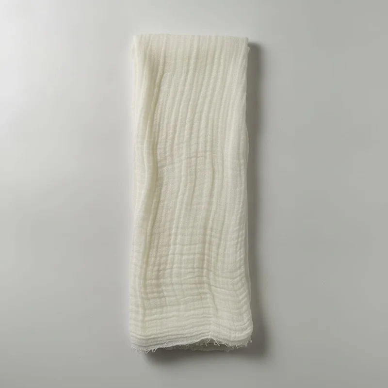 Foulard donna unito sfrangiato - Bianco