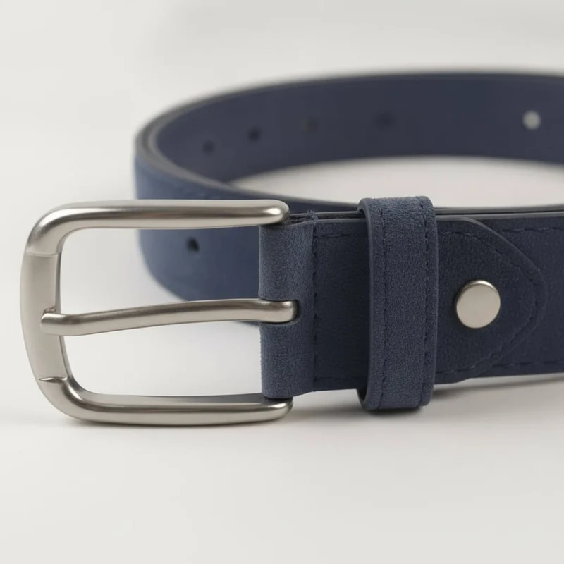 Cintura suede basic per bambini 2 cm - Blu