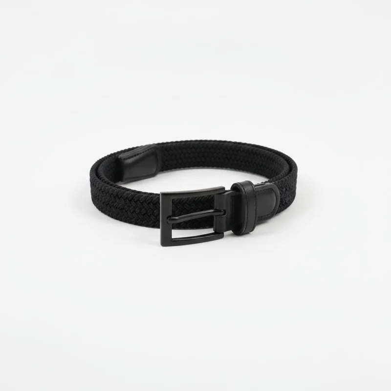 Cintura elastica intrecciata elegante - Nero