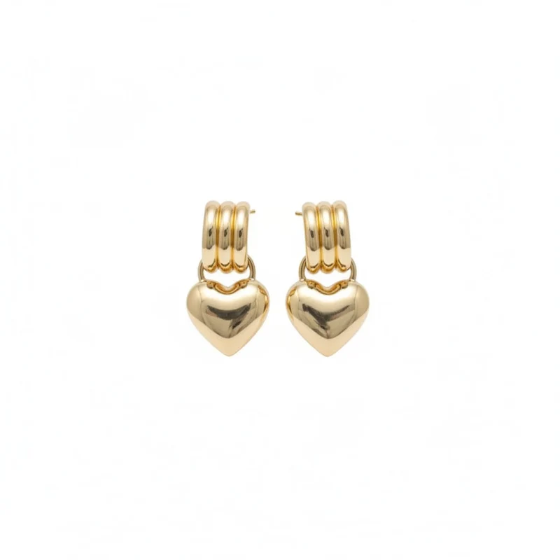 Orecchini cuore catenaccio eleganti - Oro