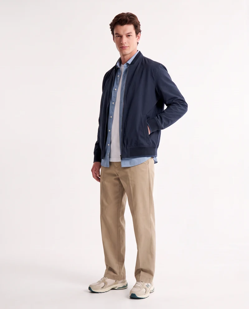 Giubbotto Basic Uomo in Tessuto Tecnico - Blu