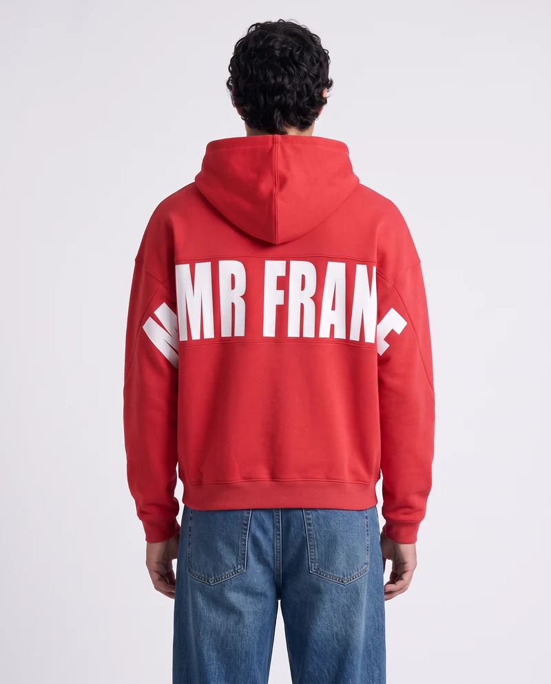 Felpa con cappuccio e stampa trendy - Rosso