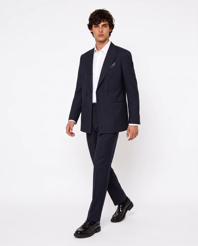 Pantaloni a righe formal fit eleganti - Blu