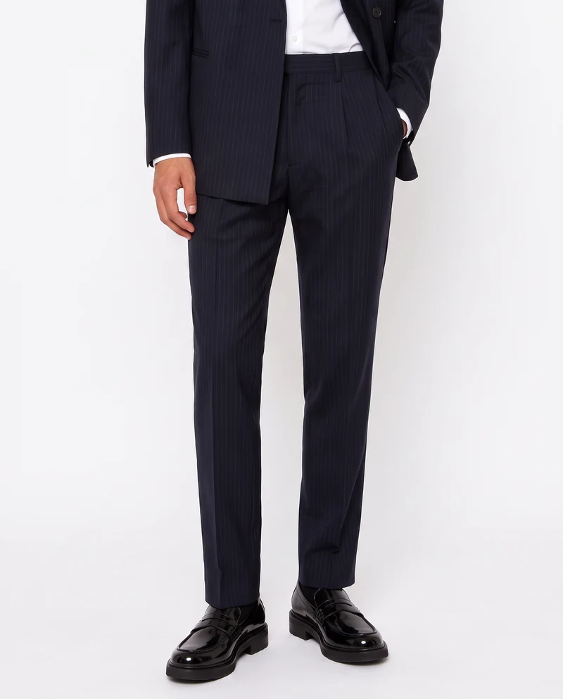 Pantaloni a righe formal fit eleganti - Blu