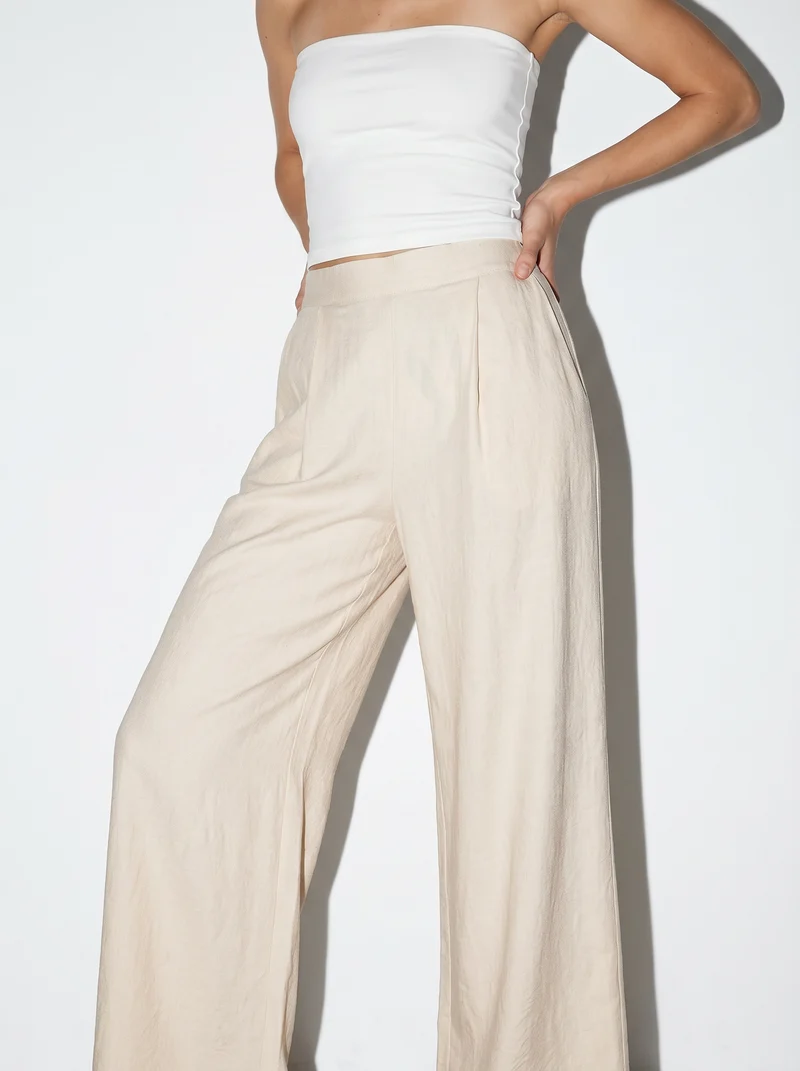 Pantalone palazzo donna vestibilità morbida - coccio
