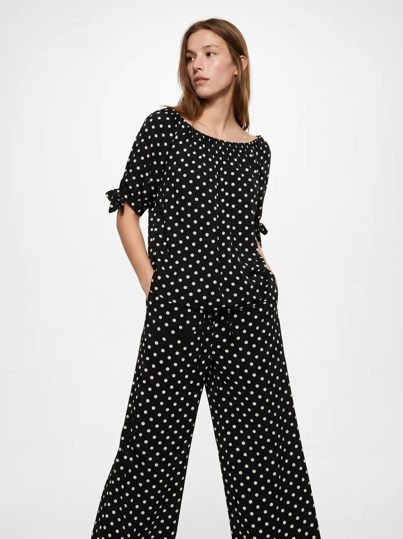 Casacca donna manica corta scollo a barca - Nero-bianco