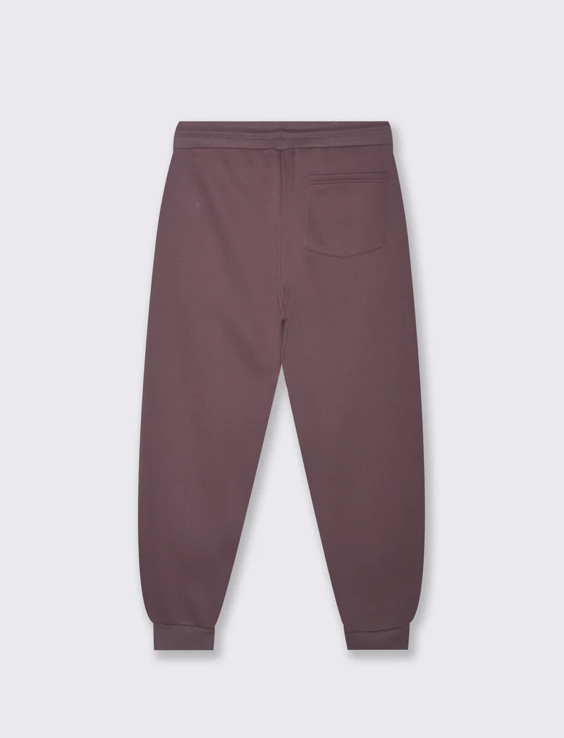 Pantaloni Jogger Basic in Felpa Garzata - Bordeaux