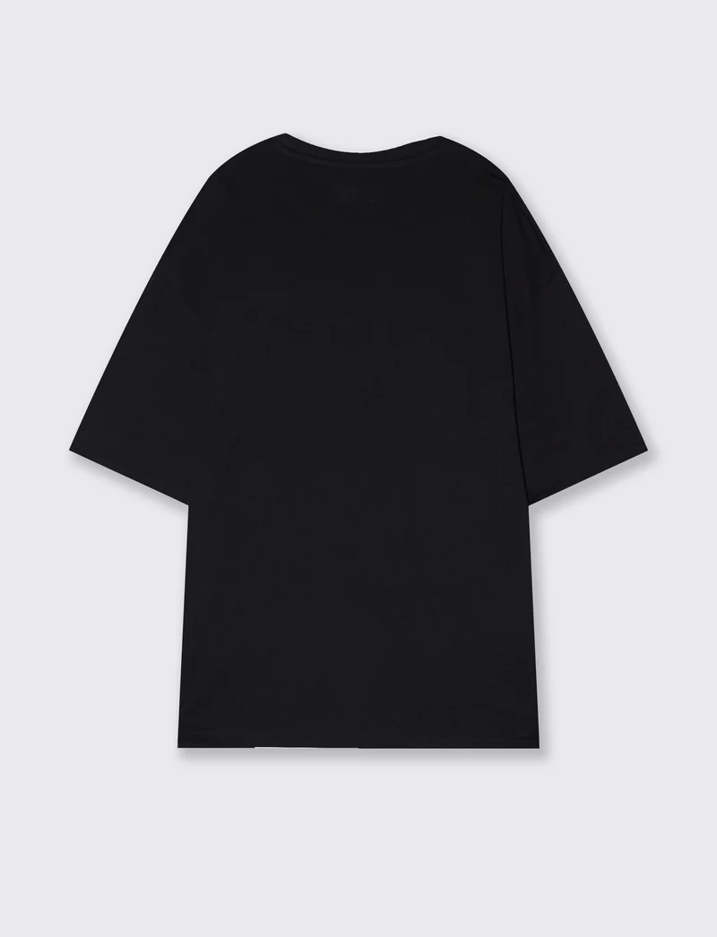 T-Shirt AC DC Uomo Girocollo Boxy Fit - Nero